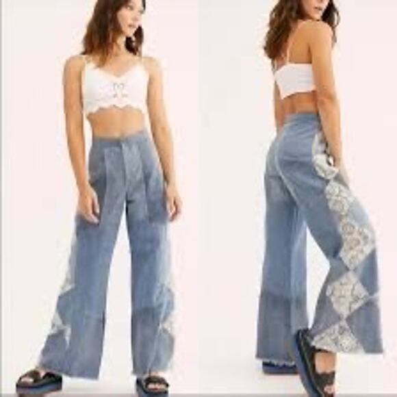 Free People In My Element Patchwork Jeans - Picture 4 of 9